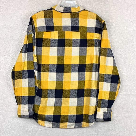 Quiksilver Plaid Flannel Shirt Mens M Yellow Black Y2K 90s Grunge SoCal Skater - Picture 6 of 10
